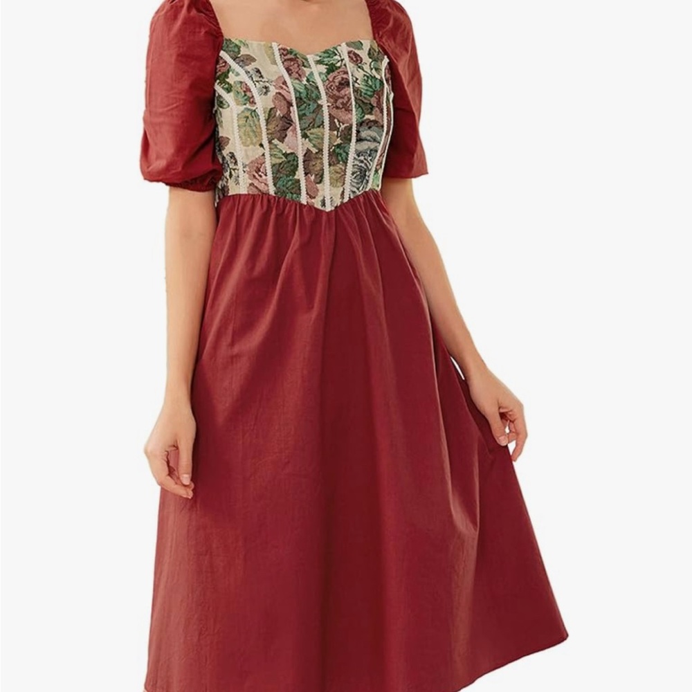 Floral cottage-core midi dress